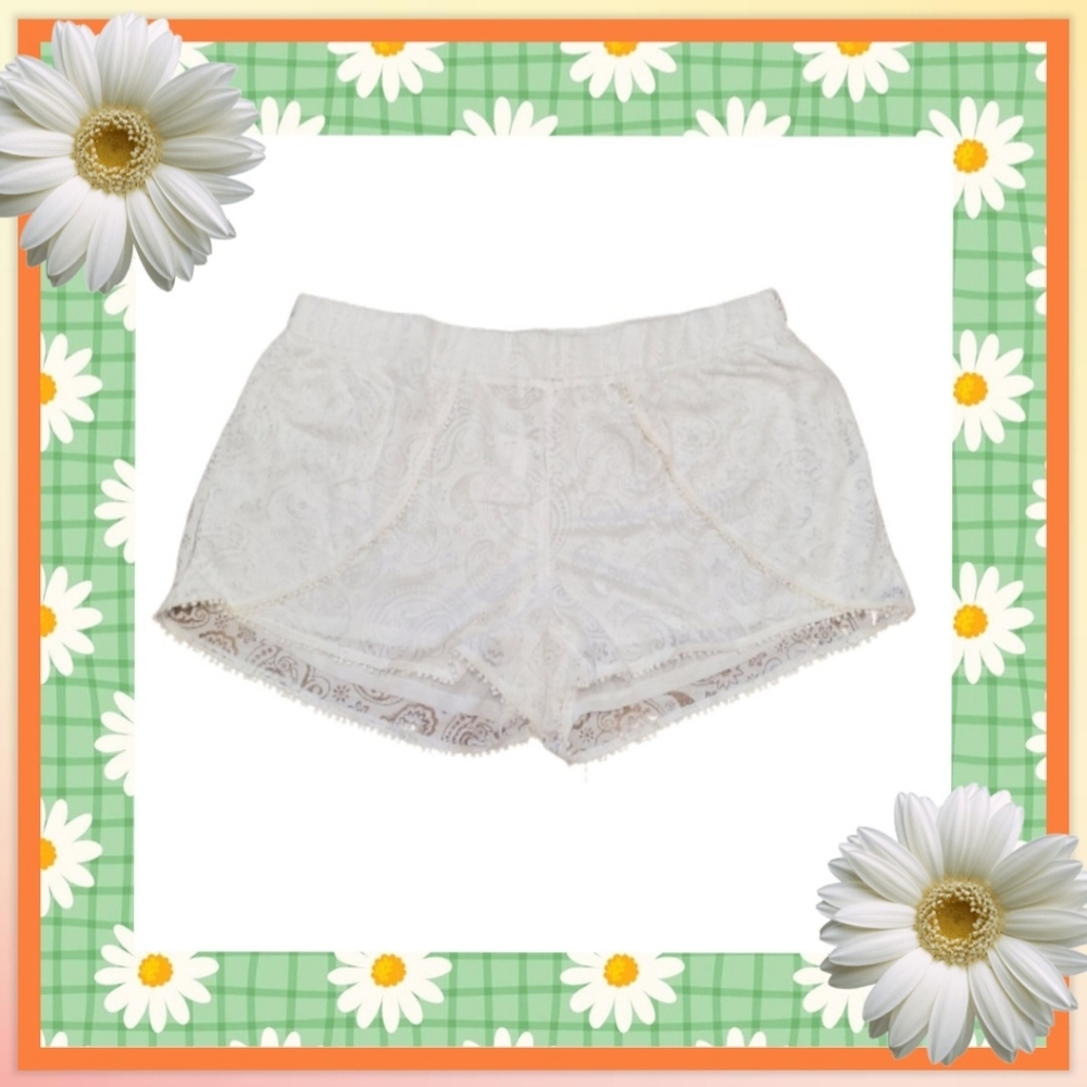 CREAM ☆ BURNOUT PAISLEY ☆ BEACH SHORTS ☆ 3XL ☆ NWT